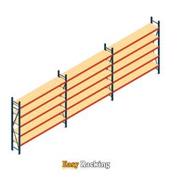 Voordeelrij grootvakstelling AR 2500x8308x400mm (hxbxd) - 5 niveaus