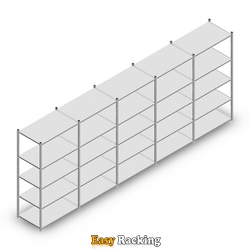 Voordeelrij Legbordstelling Medium Duty 2000x5000x600, 5 niveaus metaal verzinkt 180 kg