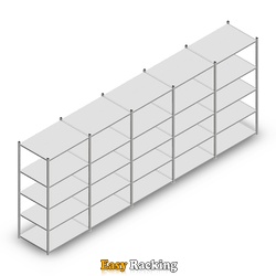 Voordeelrij Legbordstelling Medium Duty 2000x5000x700, 5 niveaus metaal verzinkt 180 kg