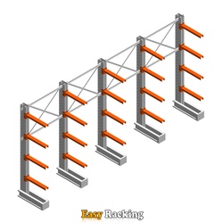 Voordeelrij medium draagarmstelling IT dubbelzijdig 2455x4800x600 4 niveaus