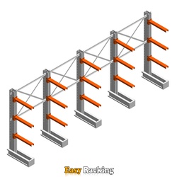 Voordeelrij medium draagarmstelling IT enkelzijdig 1990x4800x600 3 niveaus