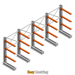 Voordeelrij medium draagarmstelling IT enkelzijdig 1990x4800x800 3 niveaus